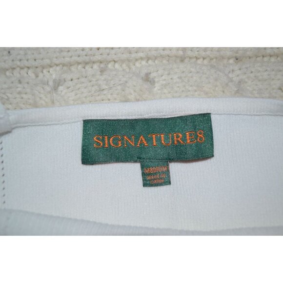 Signatures V Neck Light Weight Ribbed Knit Crop Tank Top - Size Medium - Picture 3 of 5